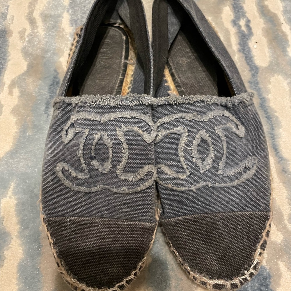 Chanel denim canvas flats - Picture 1 of 5